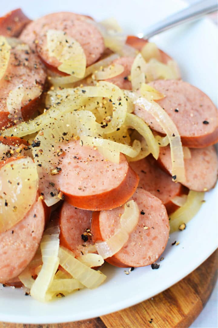 Easy Recipe for Kielbasa in Crock Pot with Onions or Sauerkraut