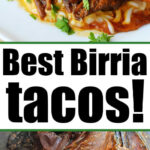 Instant Pot Birria Tacos with tender shredded meat and fresh cilantro, served alongside a flavorful pot of birria stew. Best Birria tacos!.