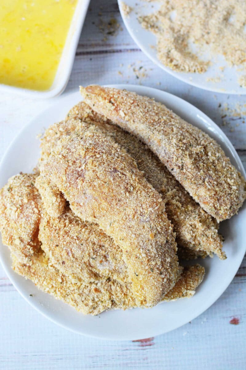 How to Fry Chicken Tenders without Eggs, with Flour, Breadcrumbs