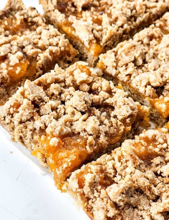 Easy Peach Bars with Canned Peaches or Frozen with Crumble