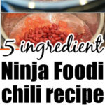 Ground beef, beans, and tomatoes simmer together in a Ninja Foodi for an easy 5-ingredient mild chili recipe.