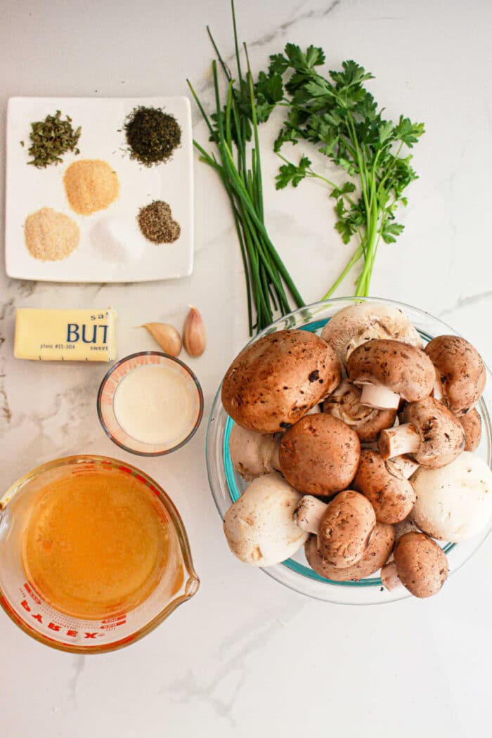 Crockpot Mushrooms ingredients