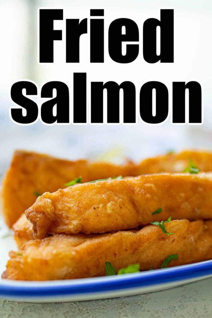 fried salmon with flour