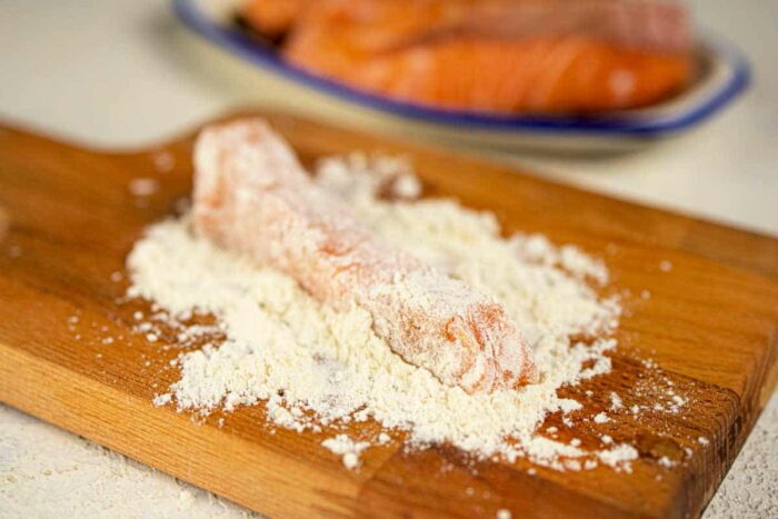 salmon with flour