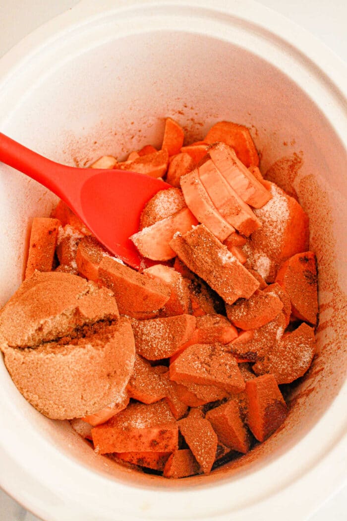 slow cooker sweet potato slices