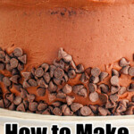 A decadent chocolate brownie cake adorned with chocolate chips and piped frosting, this recipe transforms your kitchen into a haven of sweetness, guiding you on how to make a brownie cake using brownie mix.