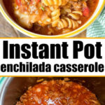 Enjoy a bowl of cheesy rotini instant pot enchilada casserole and savor the delicious casserole cooked right in your Instant Pot, topped with flavorful sauce and tender meat.