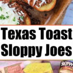 Texas toast sloppy joes served with melty cheese—hearty meat piled high on thick toast, with extra boxed Texas toast, cheese, and seasoned meat on the table.